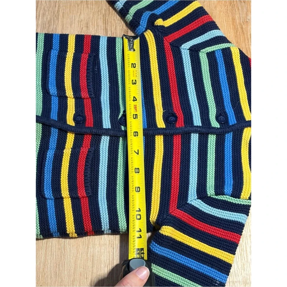 GAP Baby Navy Multicolor Striped Knit Bear Ear Sweater